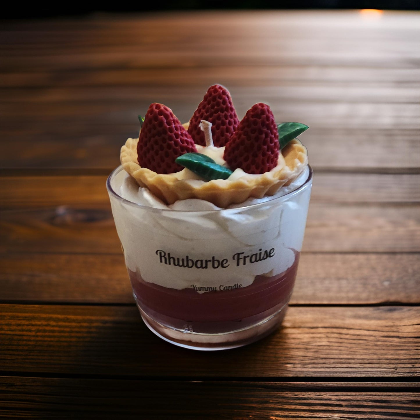 Bougie gourmande Rhubarbe fraise